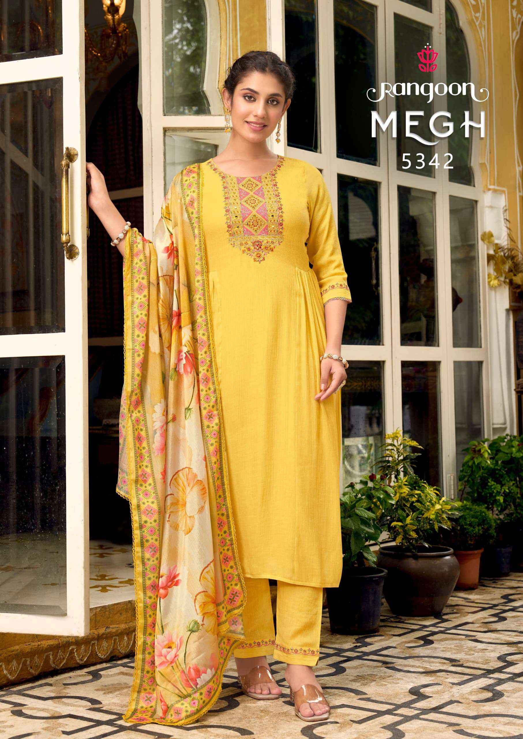 RANGOON MEGH VISCOSE DESIGNER READY MADE SUIT ( 6 PCS CATALOG )