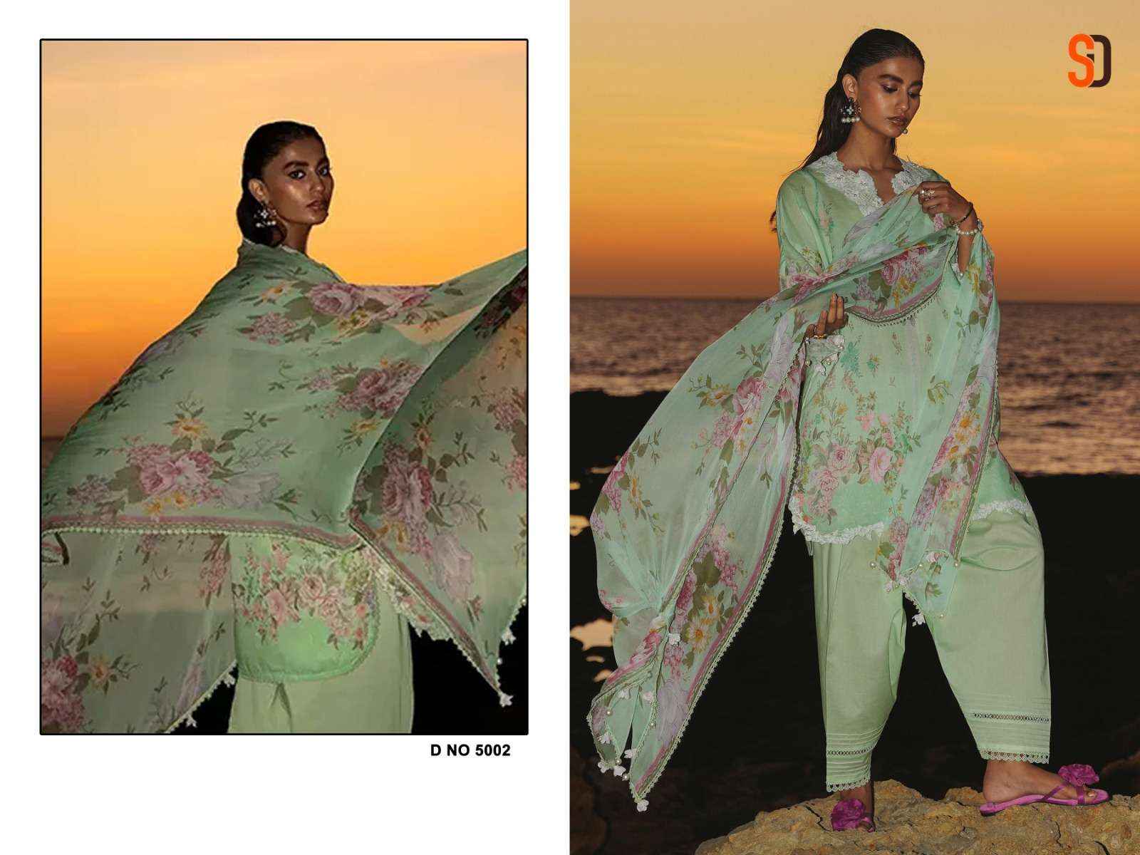 SHARADDHA DESIGNER SANA SAFINAZ VOL 5 LAWN COTTON DRESS MATERIAL ( 2 pcs set )