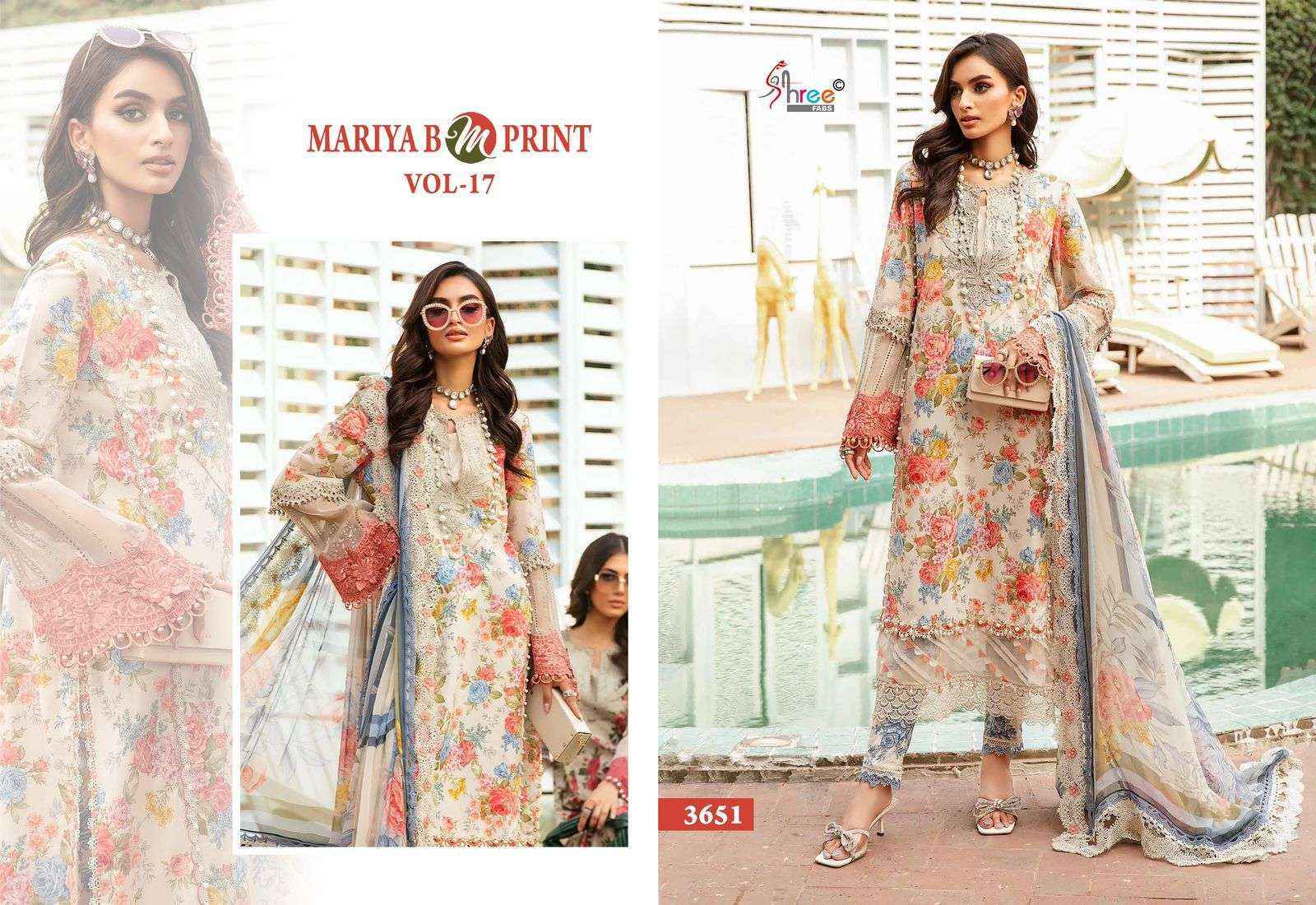 SHREE FABS MARIYA B M PRINT VOL 17 COTTON PAKISTANI SUIT ( 6 PCS CATALOG )