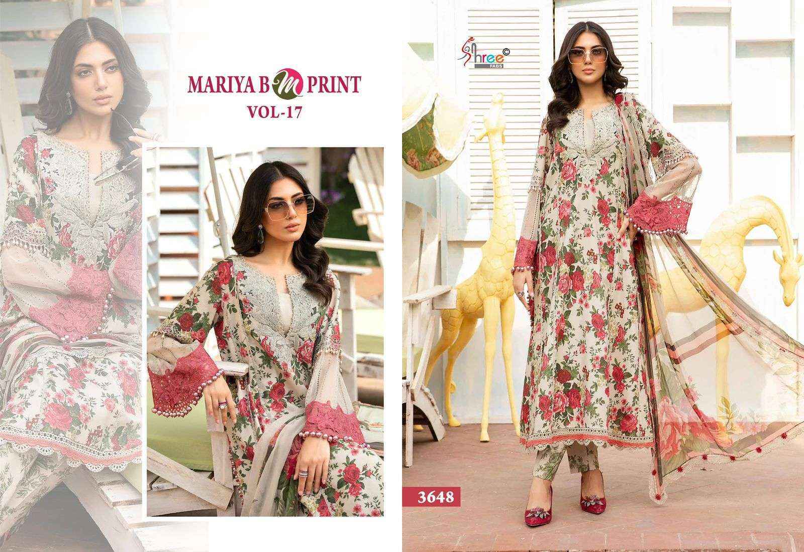 SHREE FABS MARIYA B M PRINT VOL 17 COTTON PAKISTANI SUIT ( 6 PCS CATALOG )