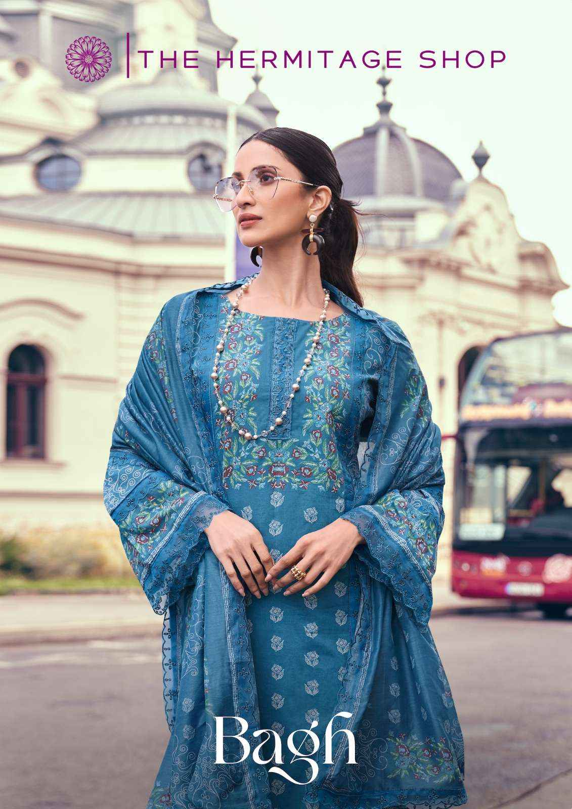 THE HERMITAGE SHOP BAGH LAWN COTTON CHIKANKARI SALWAR KAMEEZ ( 6 pcs CATALOG )