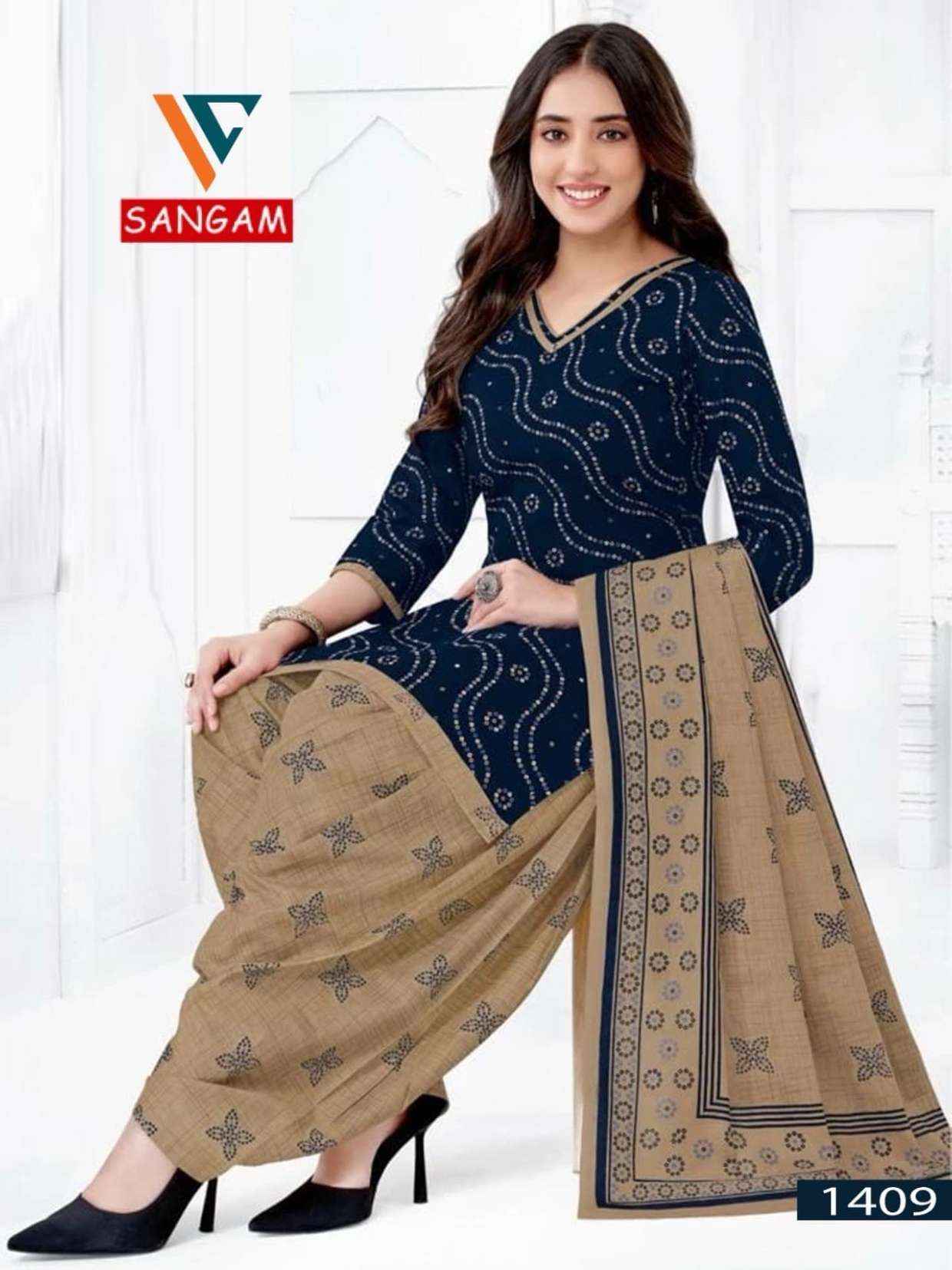 VANDANA CREATION SANGAM‎‎ VOL 14 COTTON DRESS MATERIAL ( 12 pcs catalog )