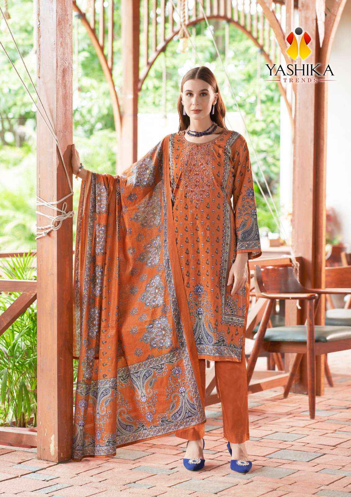 YASHIKA TRENDS NAYRA B COTTON PRINTED DRESS MATERIAL ( 8 PCS CATALOG )