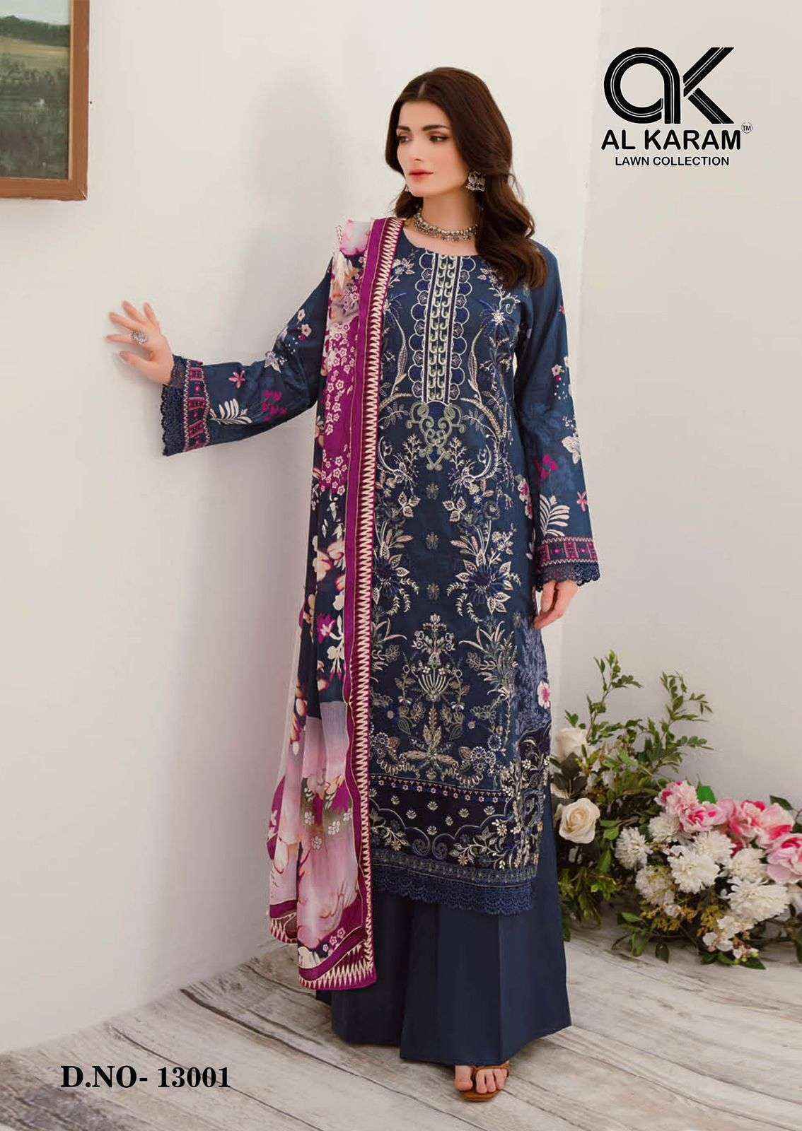 Al Karam Kesariya Magic In Print Vol 13 Cotton Dress Material ( 6 pcs Catalogue )