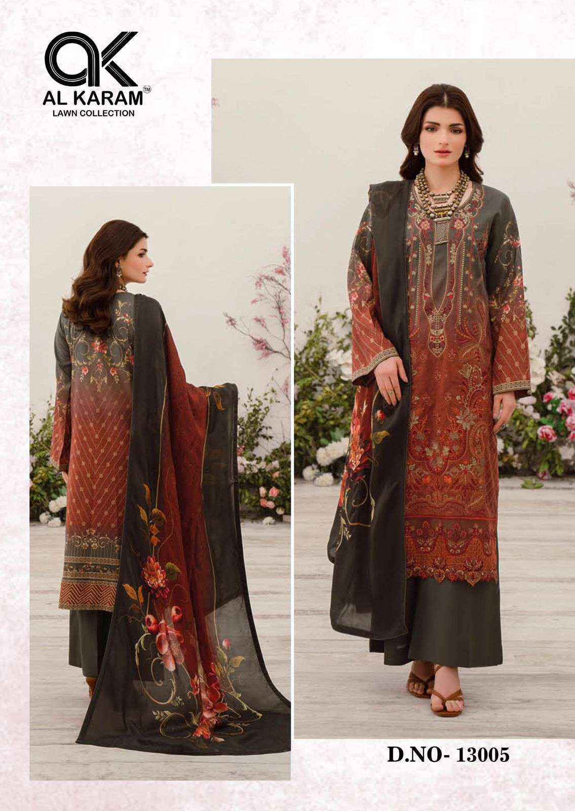 Al Karam Kesariya Magic In Print Vol 13 Cotton Dress Material ( 6 pcs Catalogue )