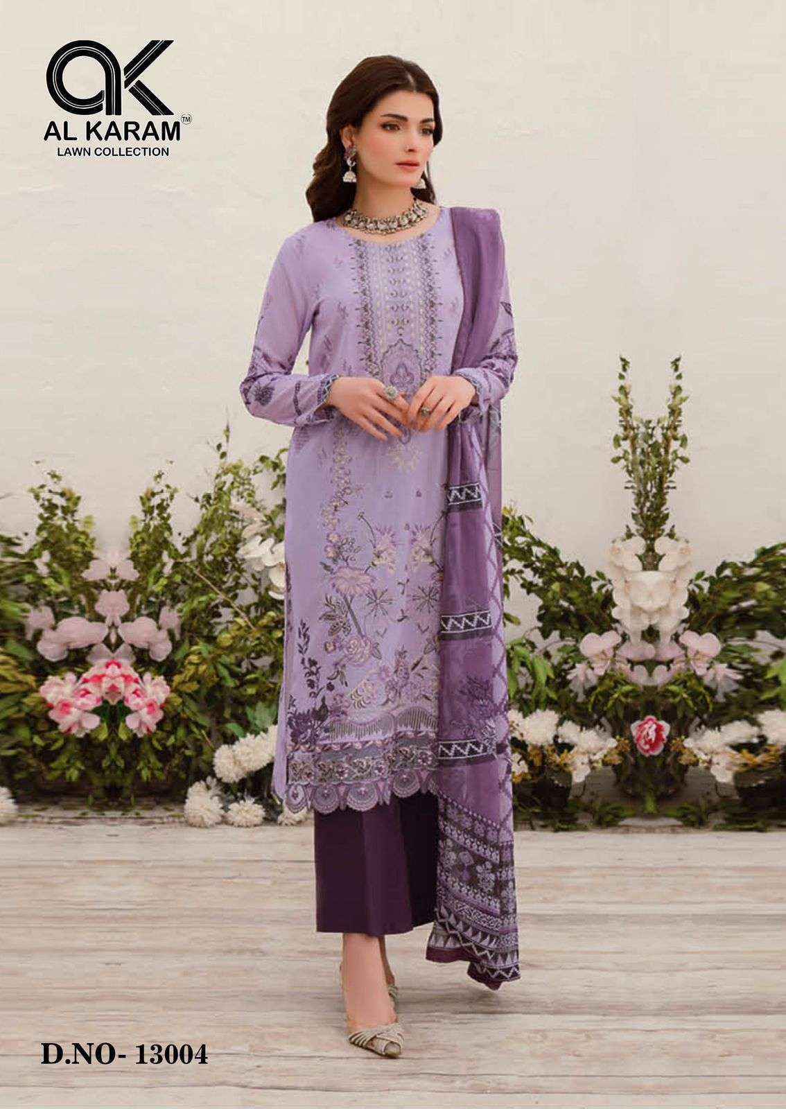 Al Karam Kesariya Magic In Print Vol 13 Cotton Dress Material ( 6 pcs Catalogue )