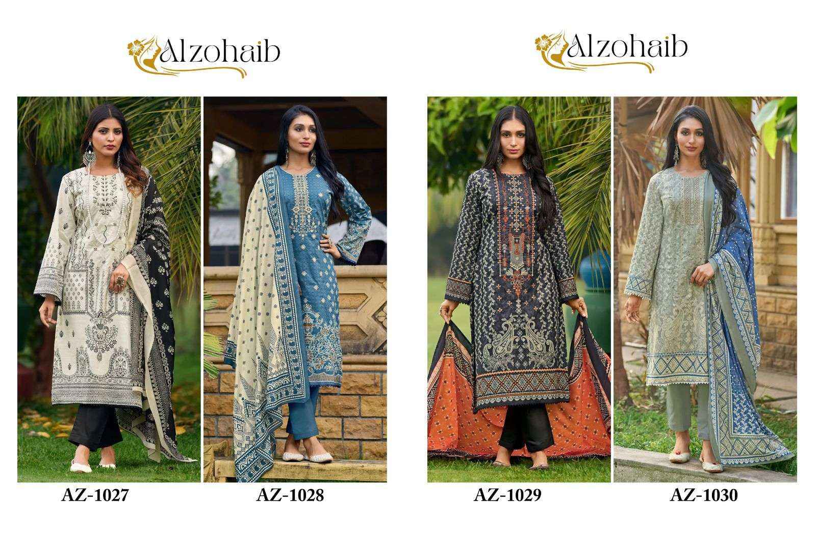 AL ZOHAIB BIN SAEED NX COTTON FANCY EMBROIDERY SUIT ( 4 PCS CATALOG )