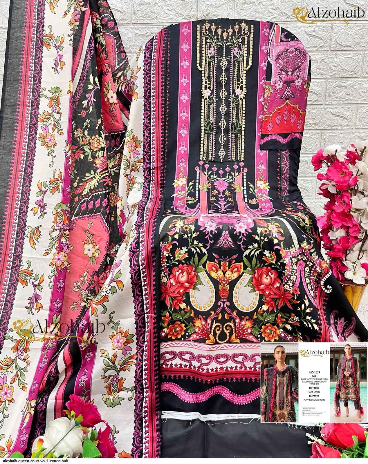 Al zohaib Queen Court Vol 1 Cotton Pakistani Suits ( 6 pcs Catalogue )
