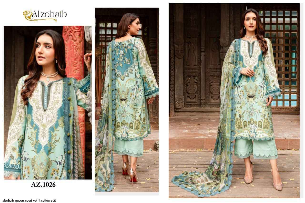 Al zohaib Queen Court Vol 1 Cotton Pakistani Suits ( 6 pcs Catalogue )