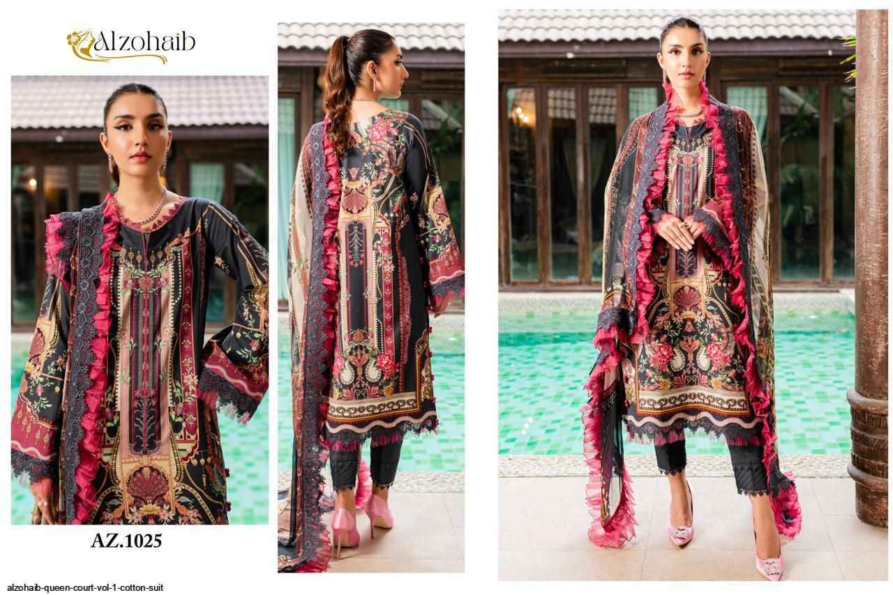 Al zohaib Queen Court Vol 1 Cotton Pakistani Suits ( 6 pcs Catalogue )