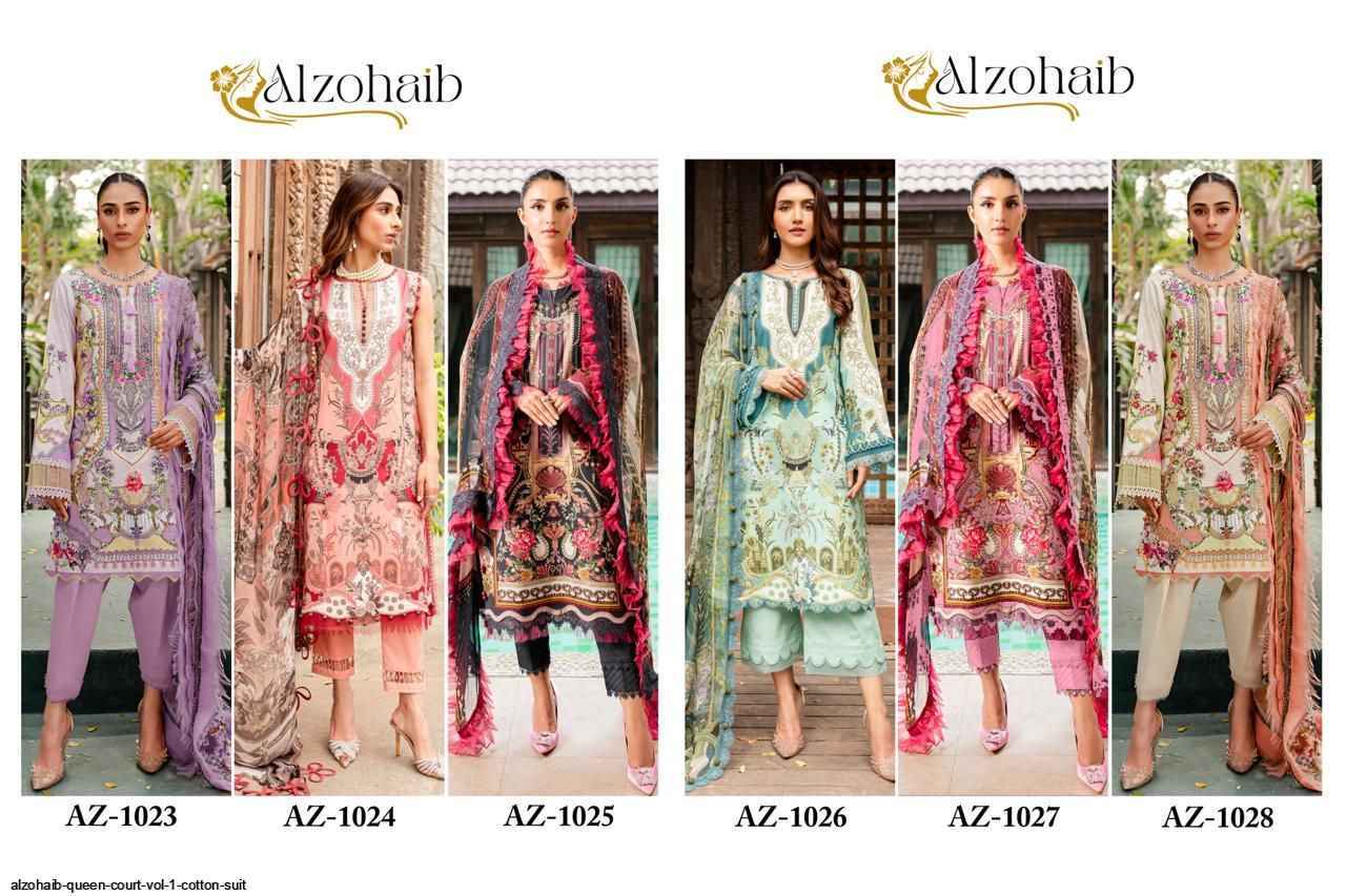 Al zohaib Queen Court Vol 1 Cotton Pakistani Suits ( 6 pcs Catalogue )