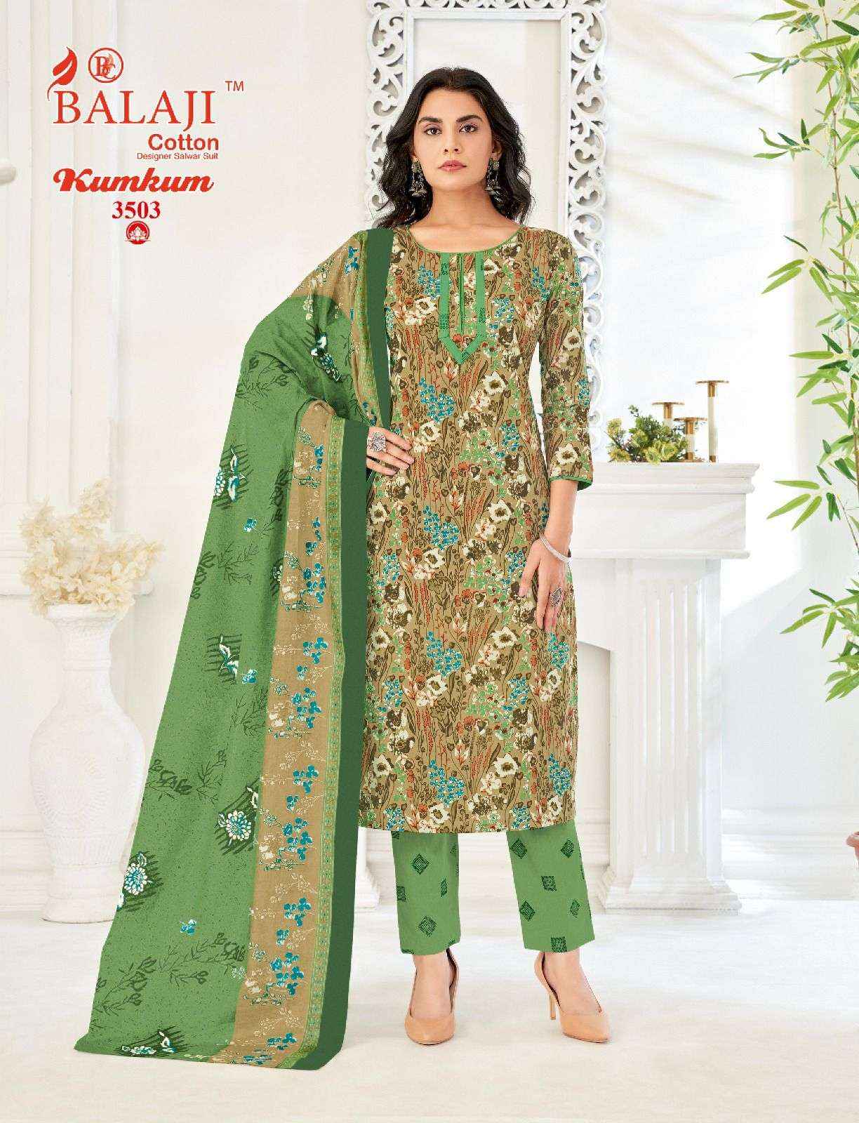 BALAJI COTTON KUMKUM VOL 35 COTTON SALWAR SUIT WHOLESALE PRICE ( 12 PCS CATALOG )