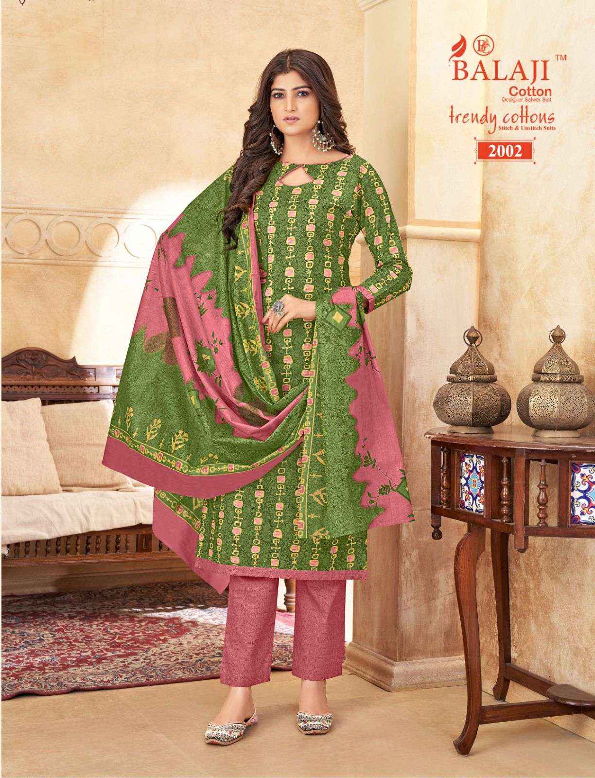 BALAJI COTTON TRENDY COTTON VOL 2 COTTON SALWAR KAMEEZ WHOLESALE PRICE ( 12 PCS CATALOG )