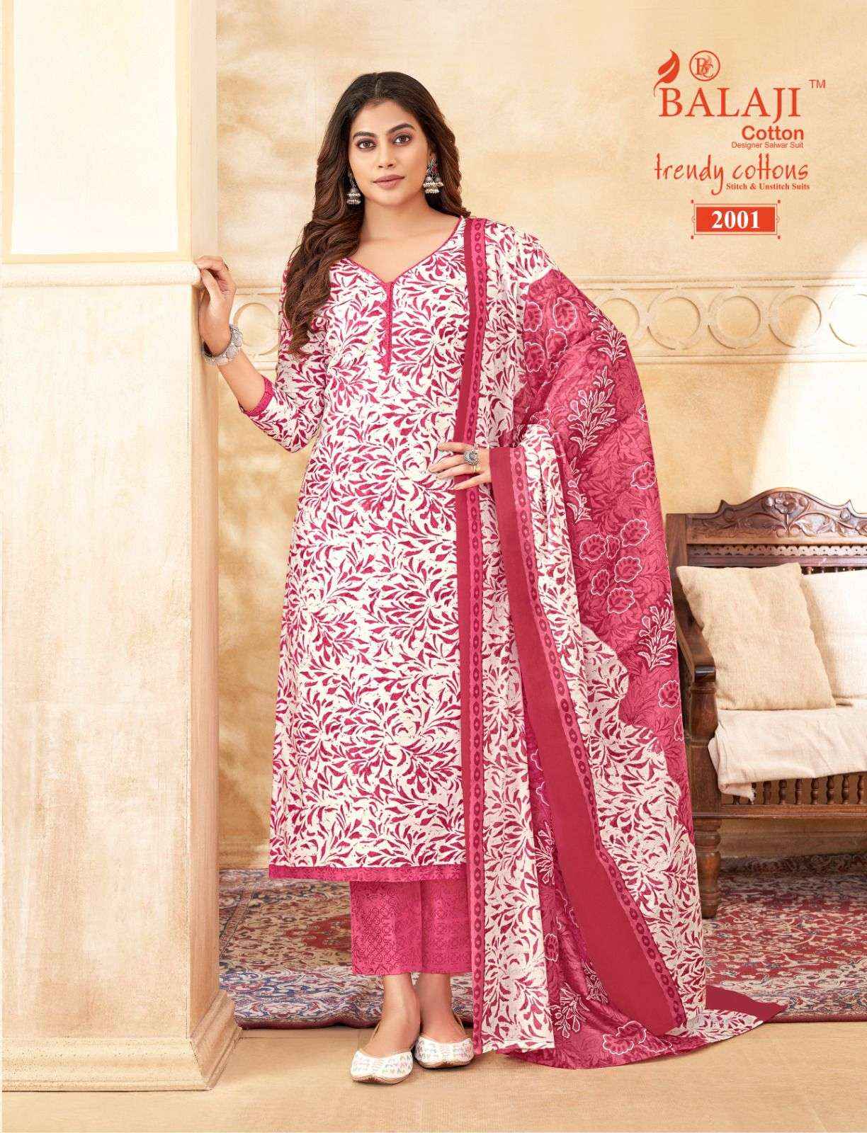 BALAJI COTTON TRENDY COTTON VOL 2 COTTON SALWAR KAMEEZ WHOLESALE PRICE ( 12 PCS CATALOG )