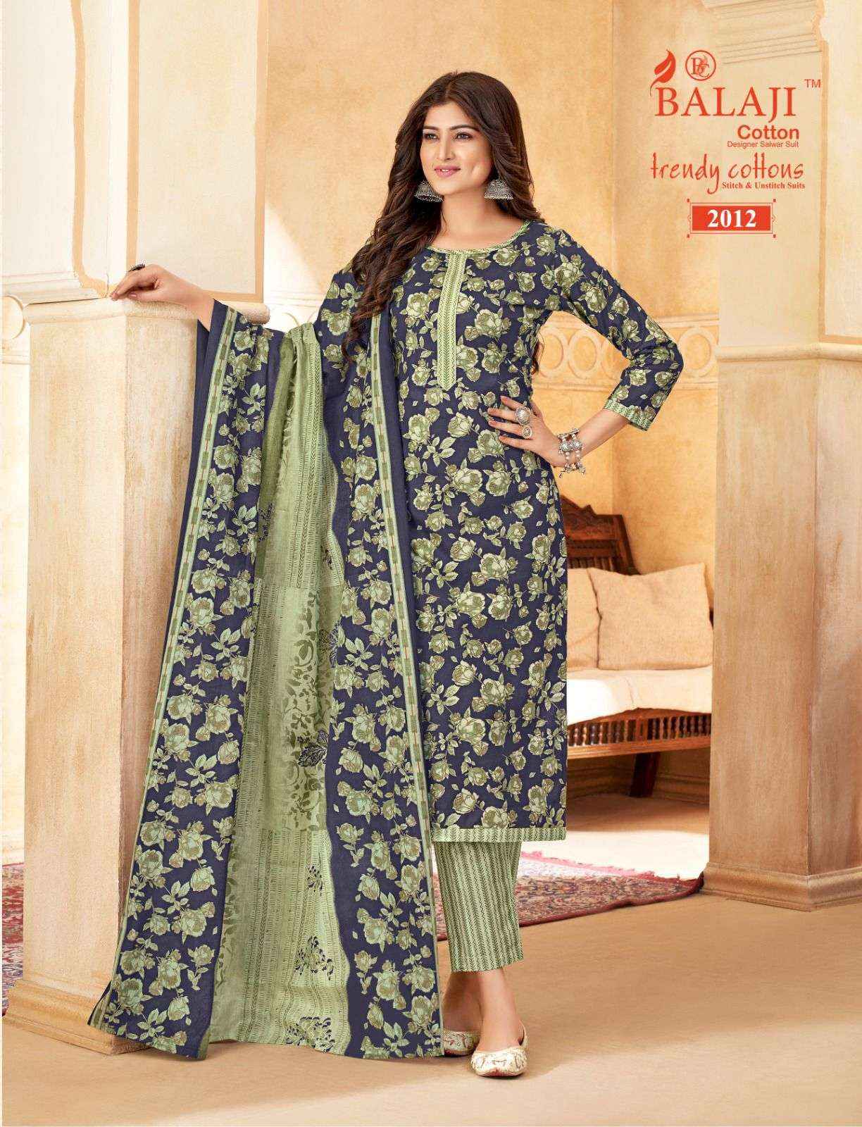 BALAJI COTTON TRENDY COTTON VOL 2 COTTON SALWAR KAMEEZ WHOLESALE PRICE ( 12 PCS CATALOG )