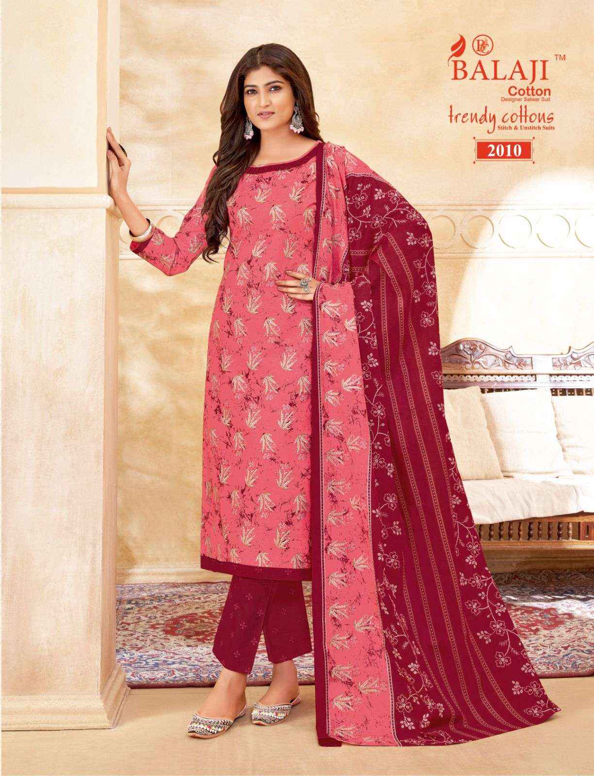 BALAJI COTTON TRENDY COTTON VOL 2 COTTON SALWAR KAMEEZ WHOLESALE PRICE ( 12 PCS CATALOG )