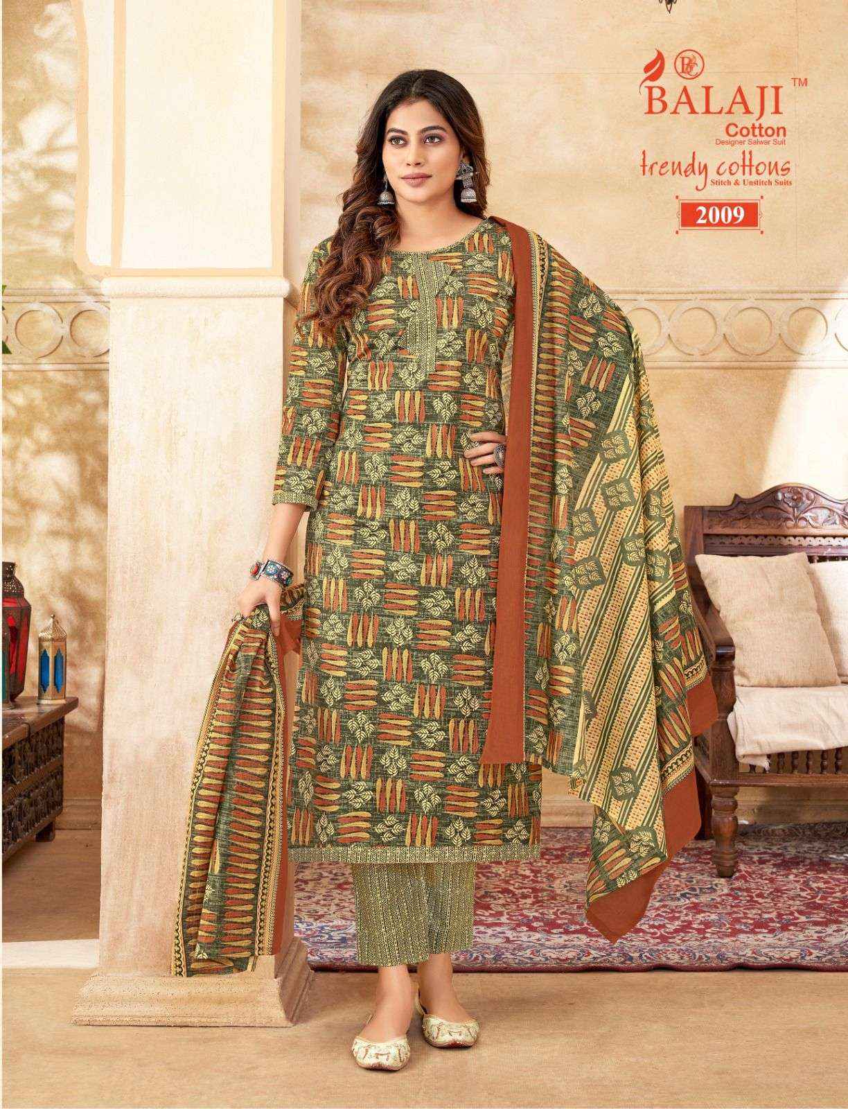 BALAJI COTTON TRENDY COTTON VOL 2 COTTON SALWAR KAMEEZ WHOLESALE PRICE ( 12 PCS CATALOG )