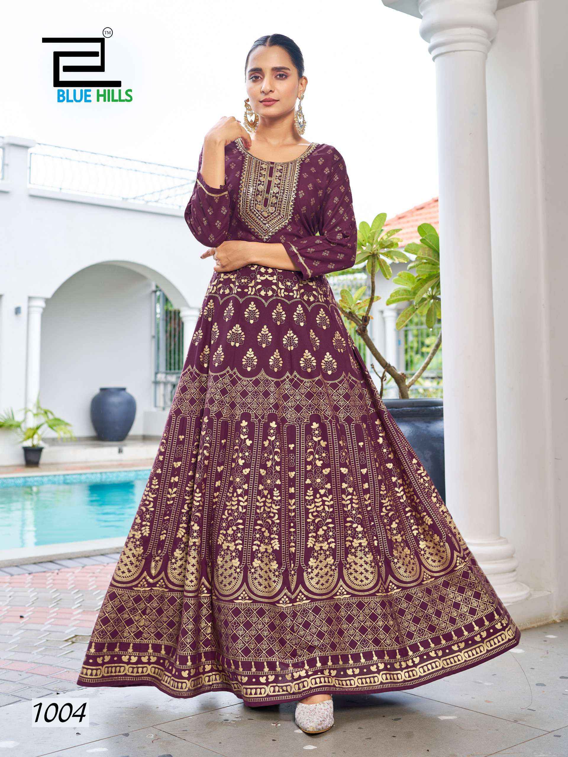 BLUE HILLS WALKWAY SPECIAL RAYON ANARKALI GOWN ( 8 PCS CATALOG )