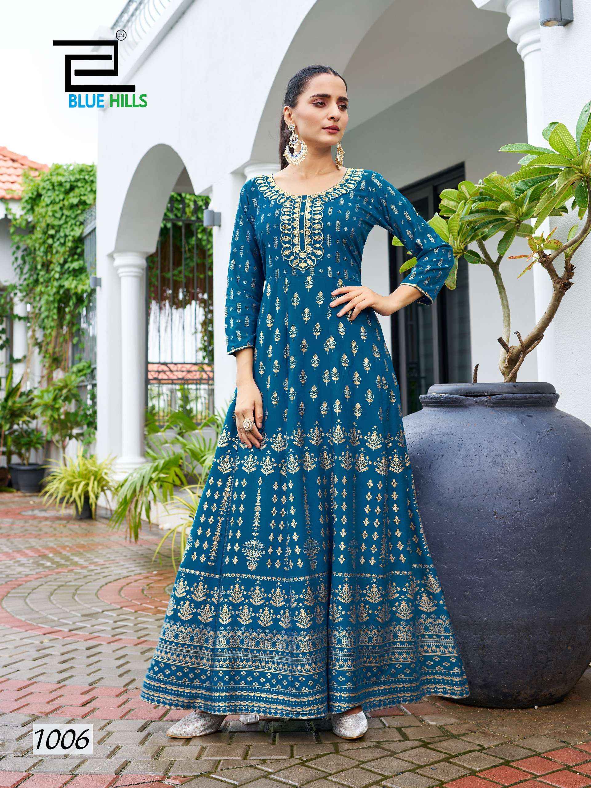 BLUE HILLS WALKWAY SPECIAL RAYON ANARKALI GOWN ( 8 PCS CATALOG )