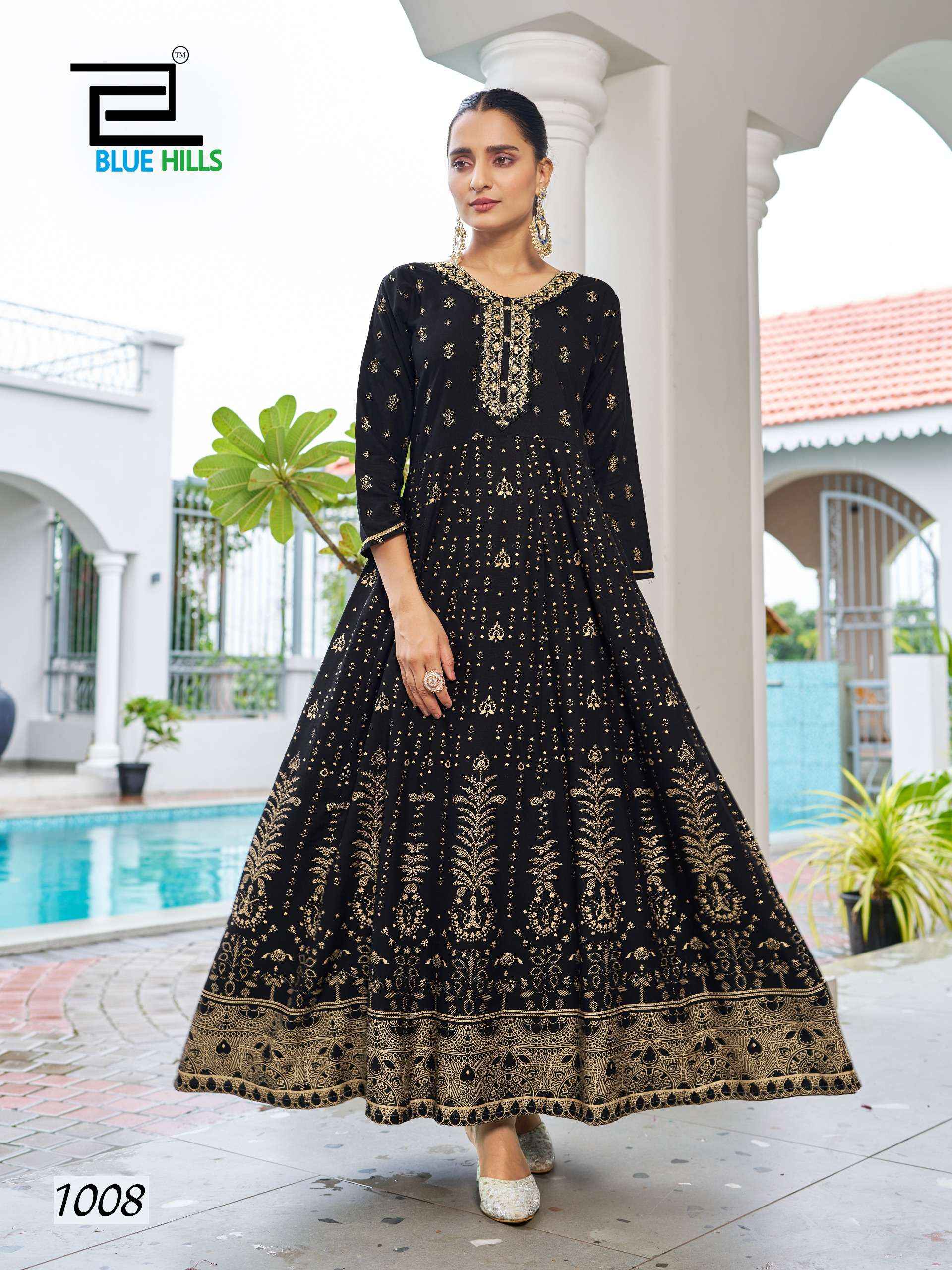 BLUE HILLS WALKWAY SPECIAL RAYON ANARKALI GOWN ( 8 PCS CATALOG )