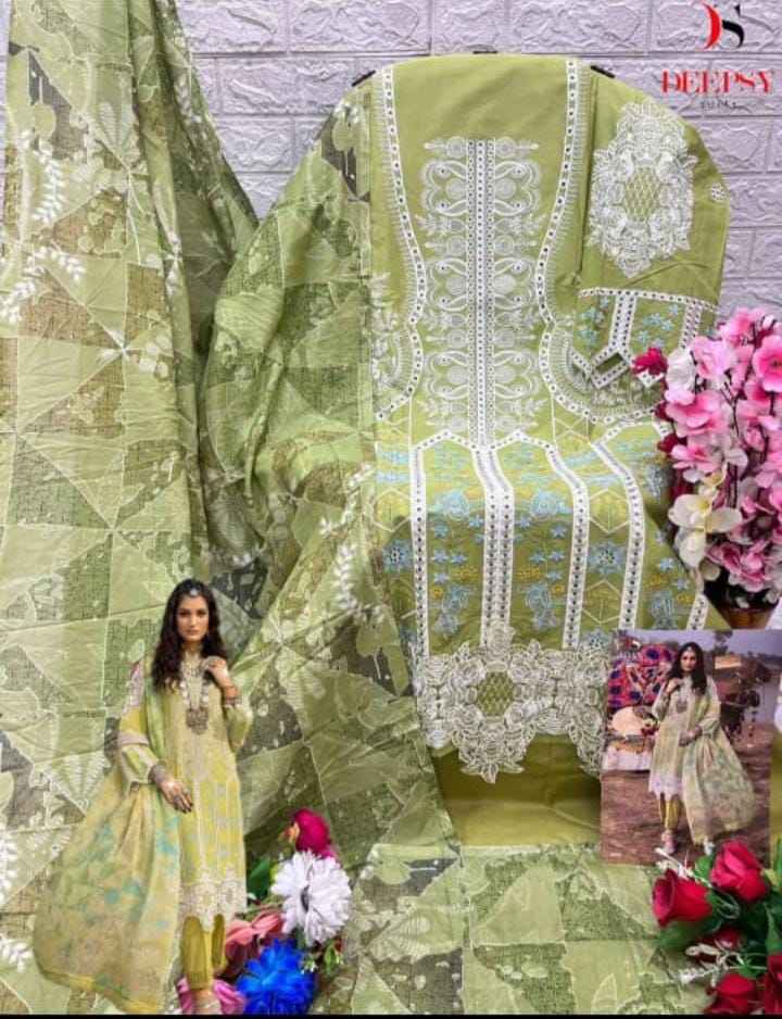 DEEPSY SANA SAFINAZ PAKITANI GREEN SUIT ( 1 PCS )