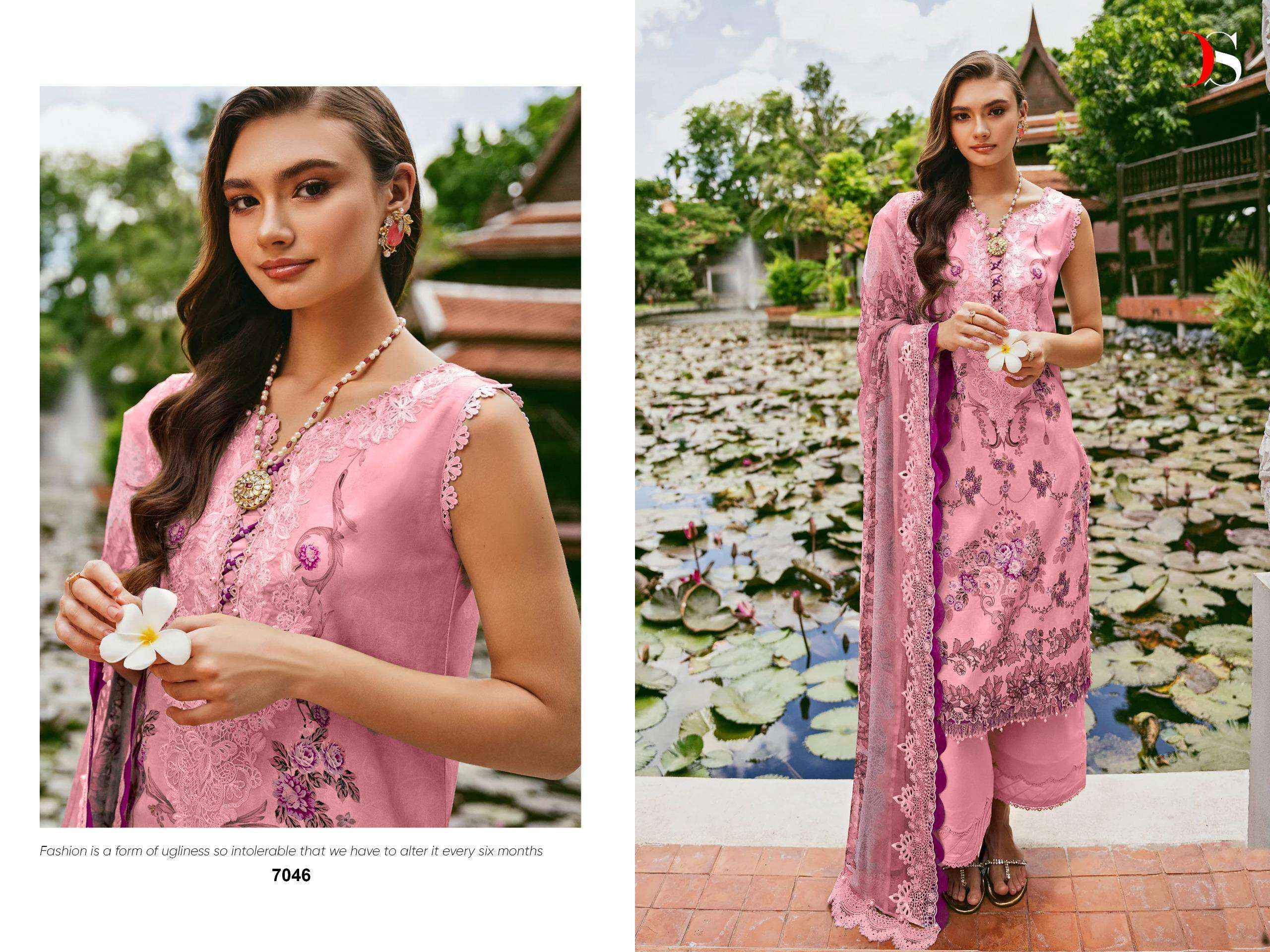 DEEPSY SUITS JADE NEEDLE WONDER VOL 24 COTTON SALWAR KAMEEZ ( 6 PCS CATALOG )