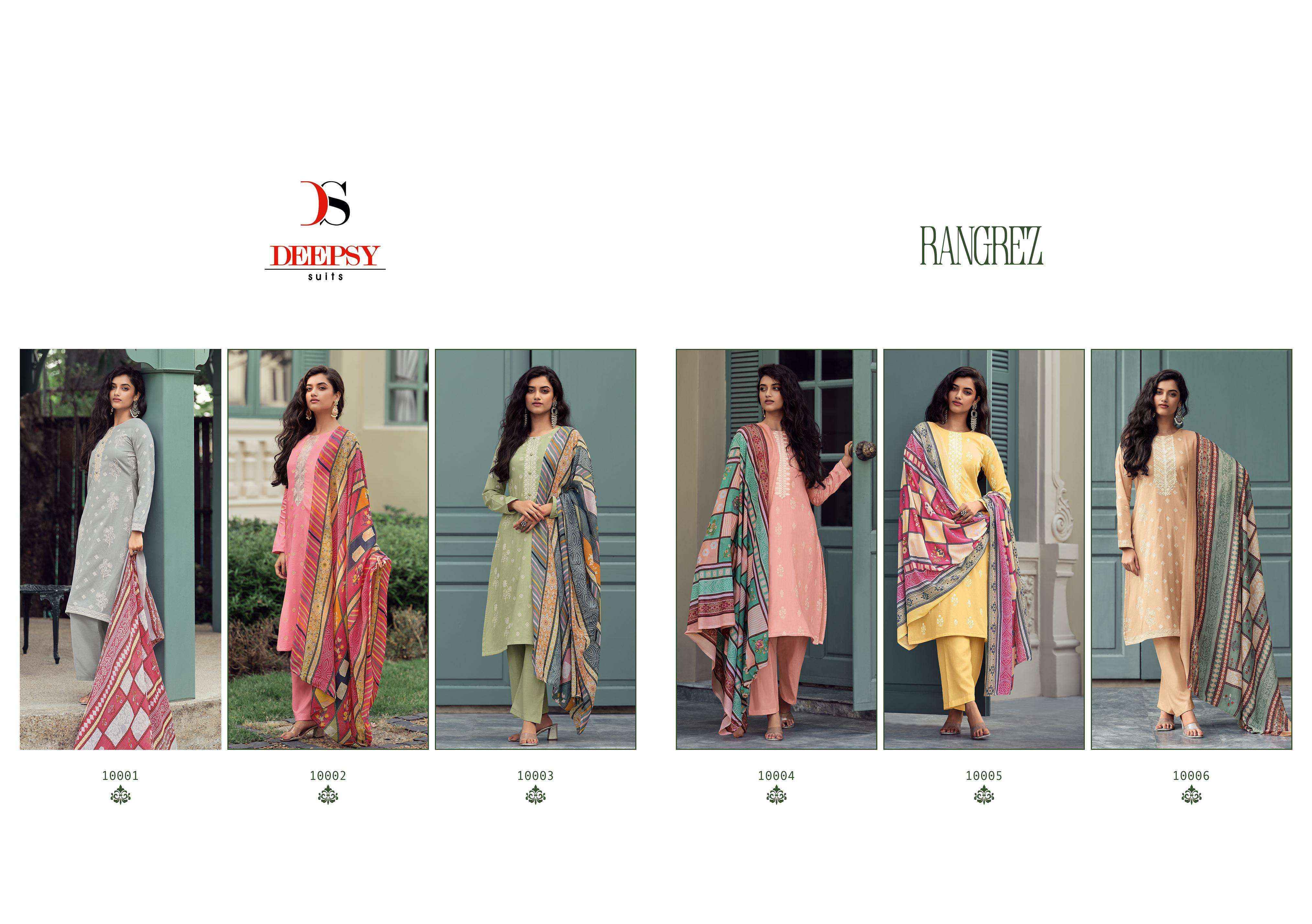 DEEPSY SUITS RANGREZ LAWN COTTON PAKISTANI SALWAR KAMEEZ ( 6 PCS CATALOG )