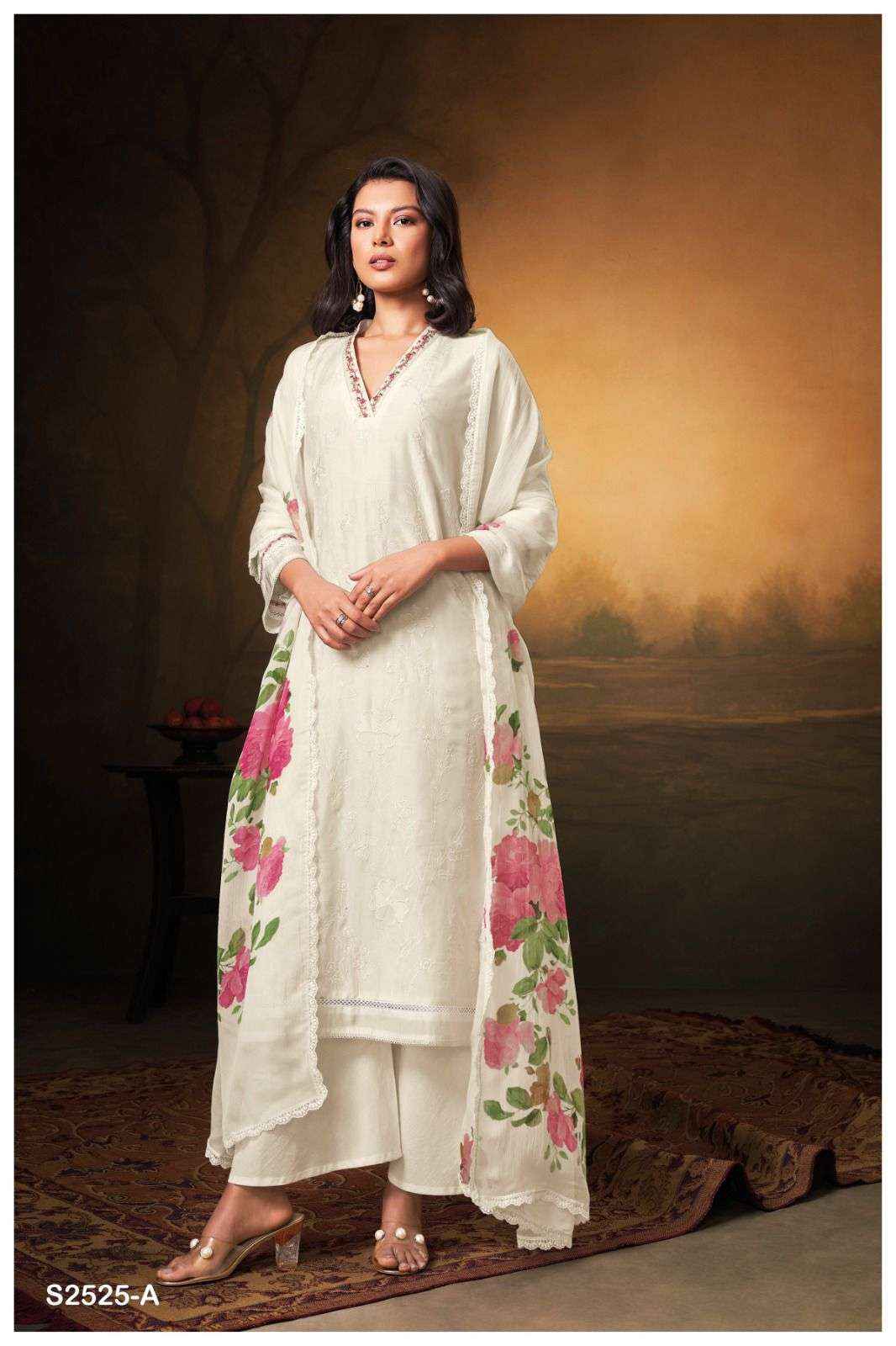 Ganga Fashion Amani Fancy Jacquard Silk Latest Suit Catalog Dealer  ( 6 pcs catalog )