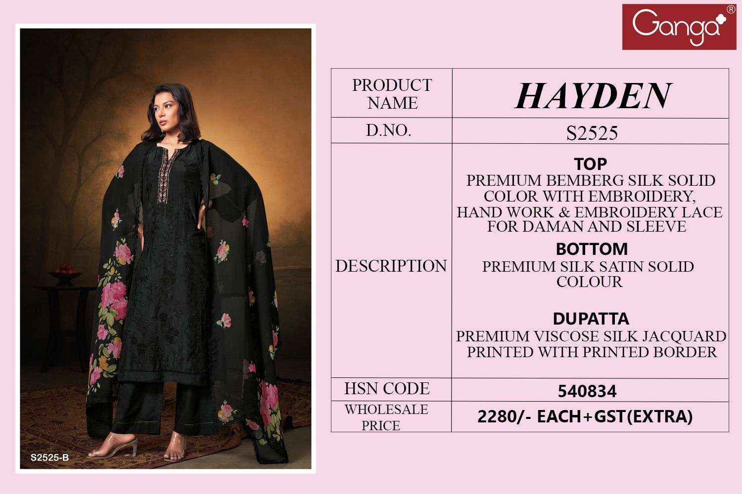 Ganga Fashion Hayden 2525 Fancy Silk Latest Catalog Ganga Suit Dealers ( 4 pcs catalog )