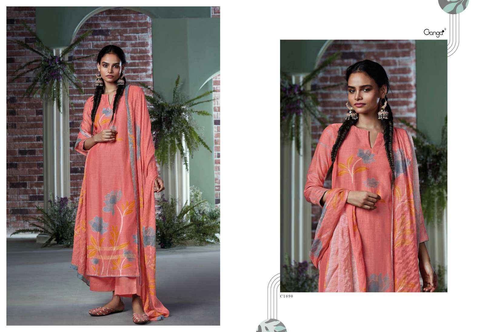 Ganga Fashion Lipsa Premium Bemberg Silk Fancy Ganga Suit Dealer ( 4 pcs catalog )