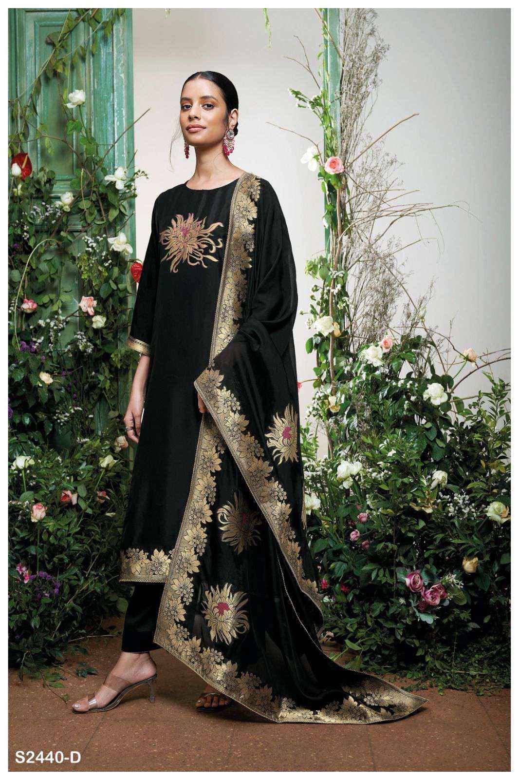 Ganga Lemon 2440 Designer Jacquard Silk Wedding Wear Dress New Designs