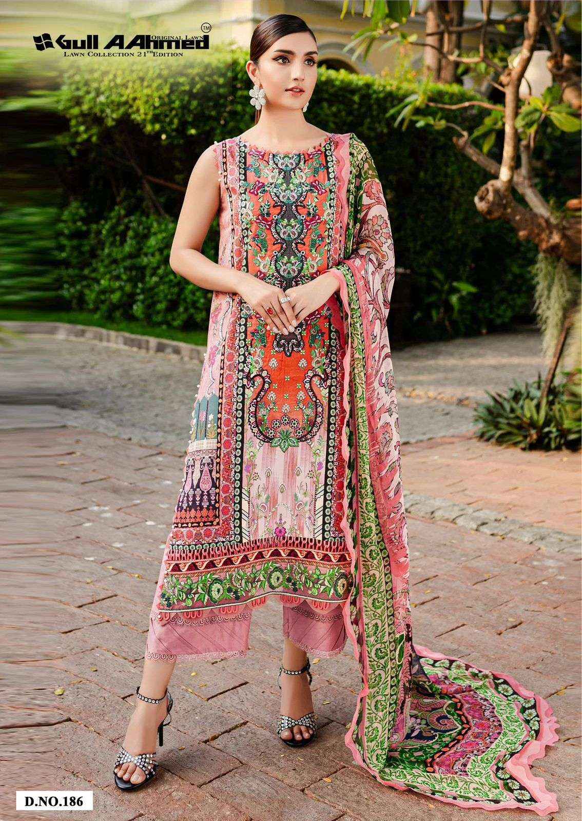 GULL AAHMED LAWN COLLECTION VOL 21 LAWN COTTON SUITS ( 6 PCS CATALOG )