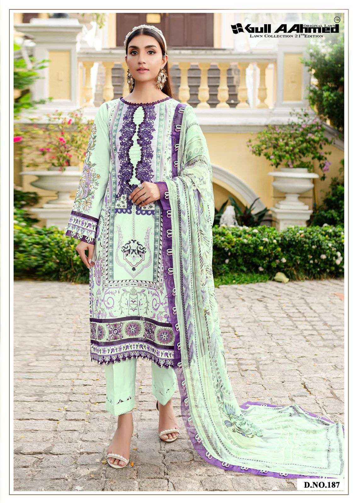 GULL AAHMED LAWN COLLECTION VOL 21 LAWN COTTON SUITS ( 6 PCS CATALOG )