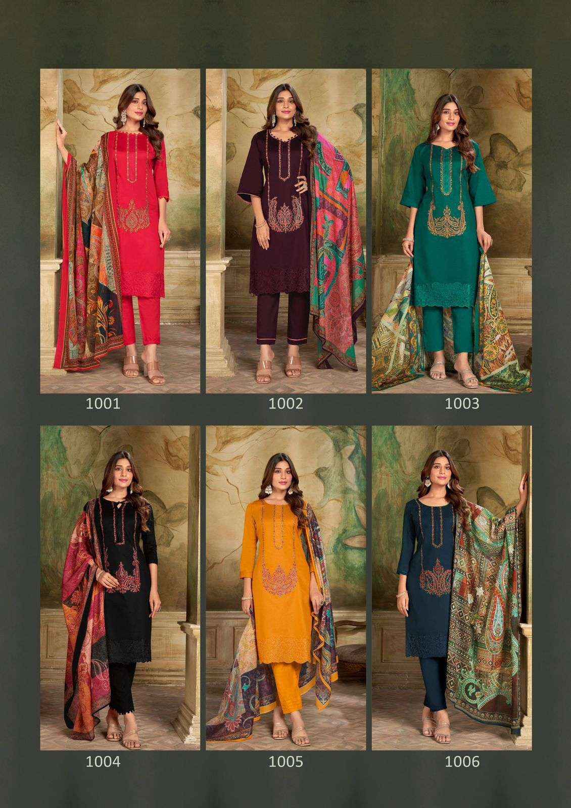 HALA TRADERS JASHN E ISHQ VOL 1 JAM COTTON PAKISTANI SUITS ( 6 PCS CATALOG )