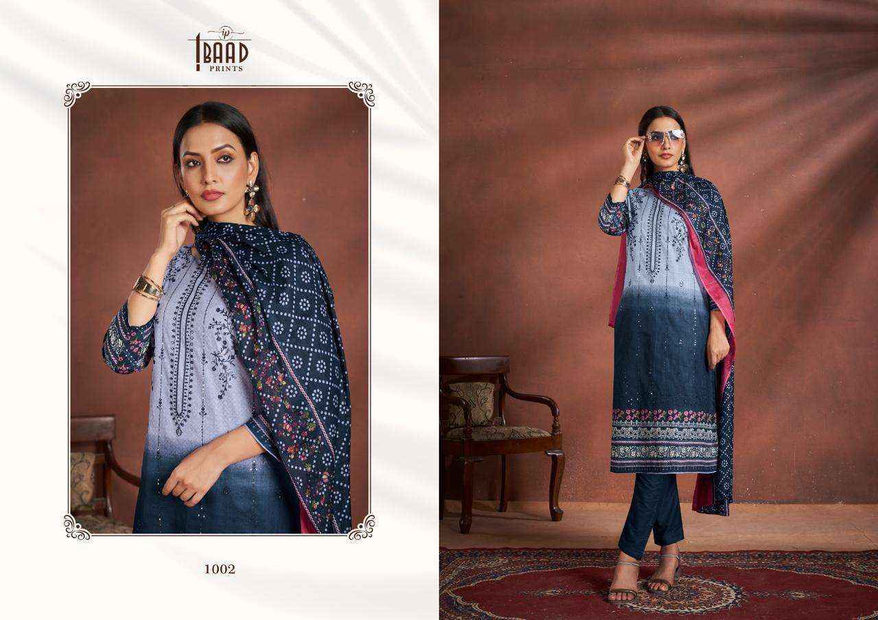 IBAAD PRINTS IBAAD EMBROIDERED VOL 1 LAWN COTTON pakistani SUIT ( 4 PCS CATALOG )