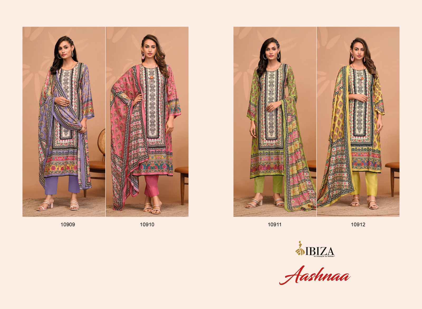 Ibiza Aashnaa Muslin Dress Material 4 pcs Catalogue