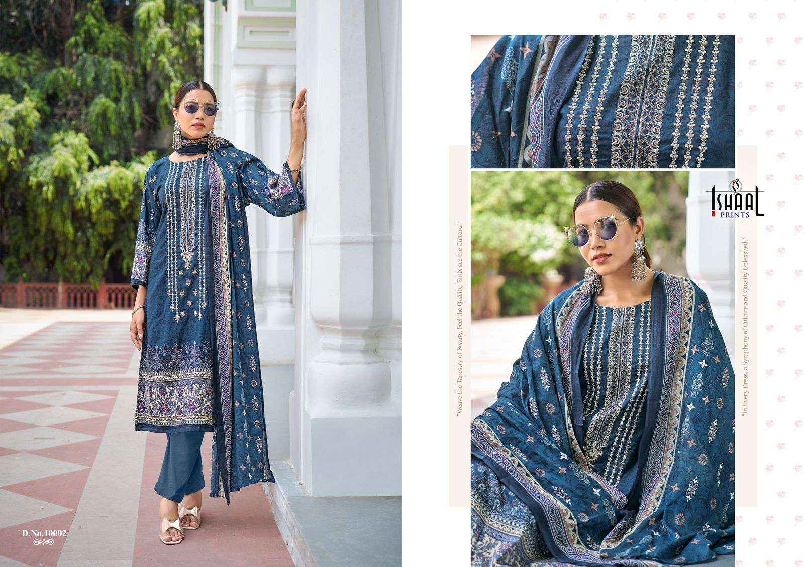 ISHAAL PRINTS EMBROIDERED VOL 10 LAWN COTTON SALWAR SUIT ( 10 PCS CATALOG )