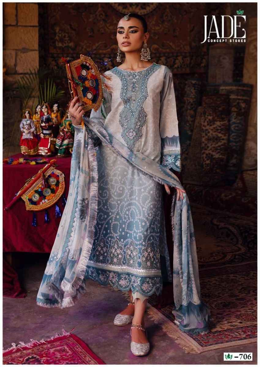 Jade Crimson Exclusive Heavy Lawn Collection Vol 7 Cotton Dress Material 6 pc Cataloge