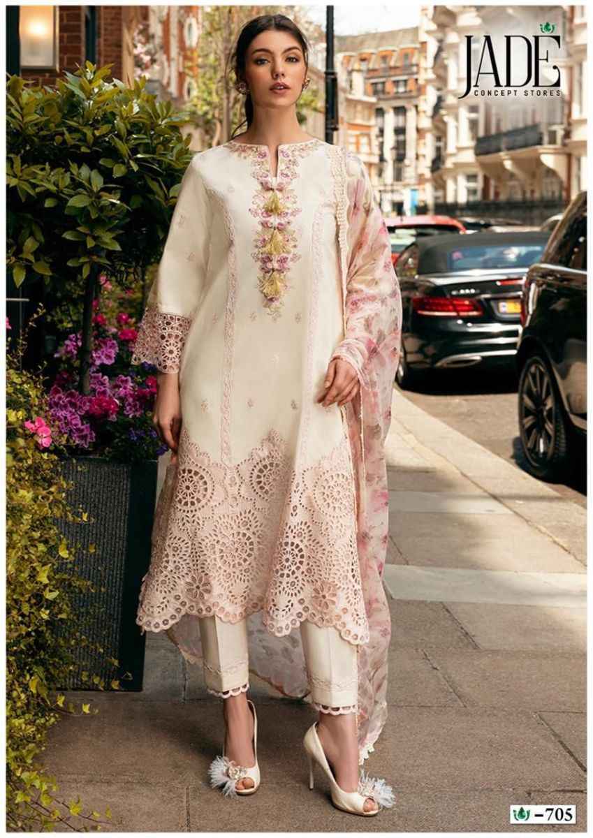 Jade Crimson Exclusive Heavy Lawn Collection Vol 7 Cotton Dress Material 6 pc Cataloge