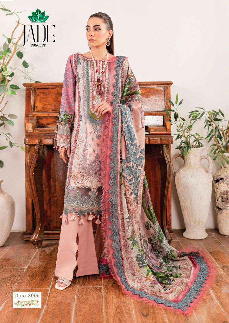 Jade Crimson Exclusive Heavy Lawn Collection Vol 8 Cotton Dress Material ( 6 pc Cataloge )