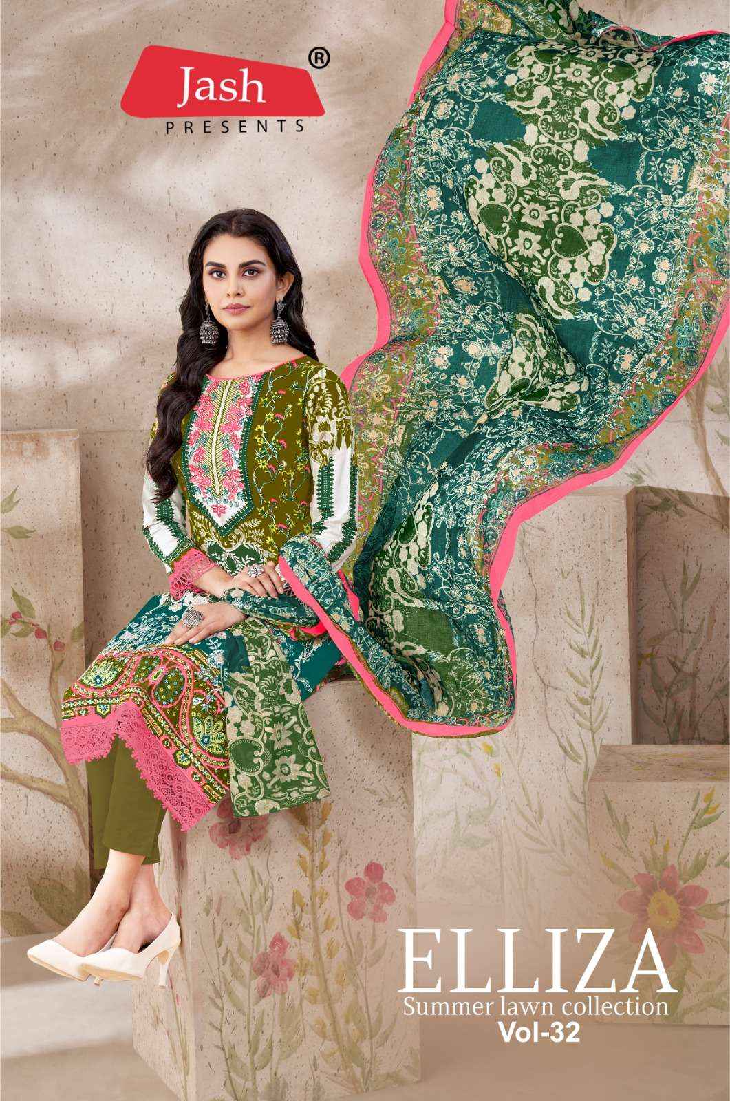 JASH ELLIZA VOL 32 COTTON DIGITAL PRINT DRESS MATERIAL ( 10 PCS CATALOG )