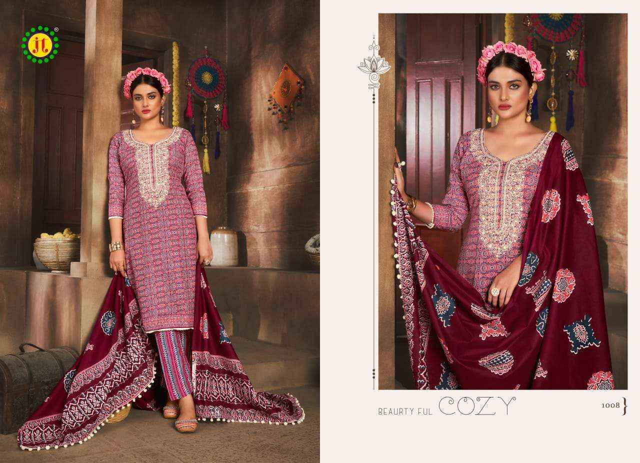 JT KALKI COTTON FANCY WORK DRESS MATERIAL ( 10 PCS CATALOG )