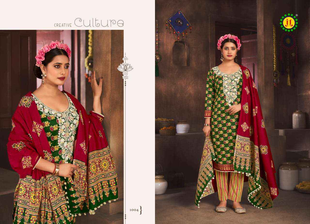 JT KALKI COTTON FANCY WORK DRESS MATERIAL ( 10 PCS CATALOG )