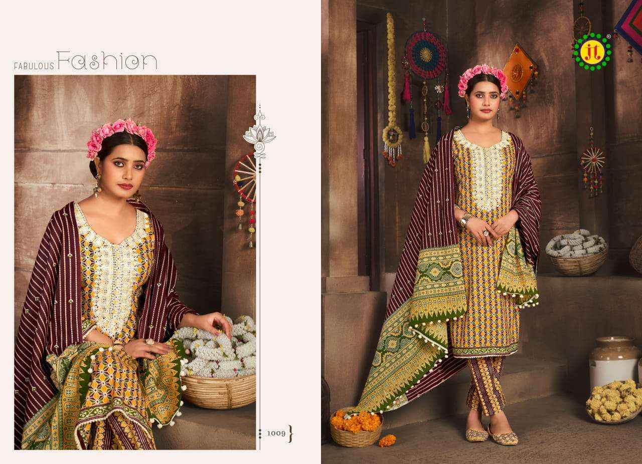 JT KALKI COTTON FANCY WORK DRESS MATERIAL ( 10 PCS CATALOG )