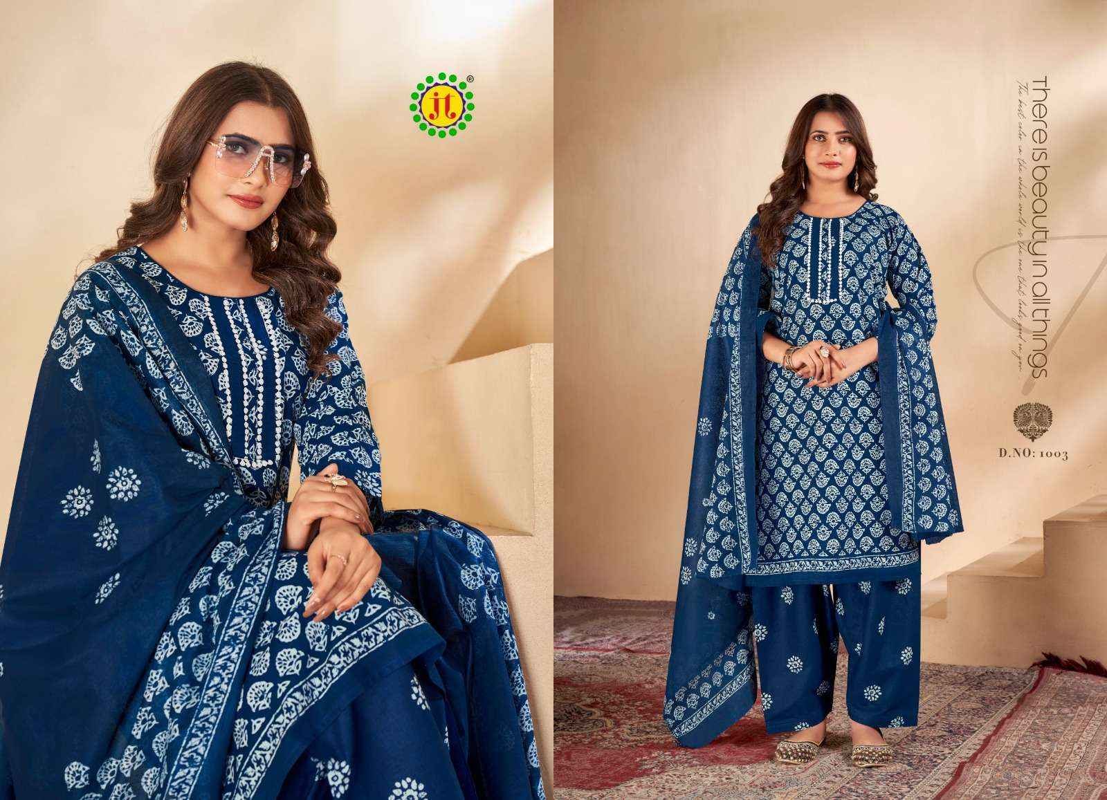 JT KALYANI COTTON READYMADE DESIGNER SUITS ( 8 PCS CATALOG )