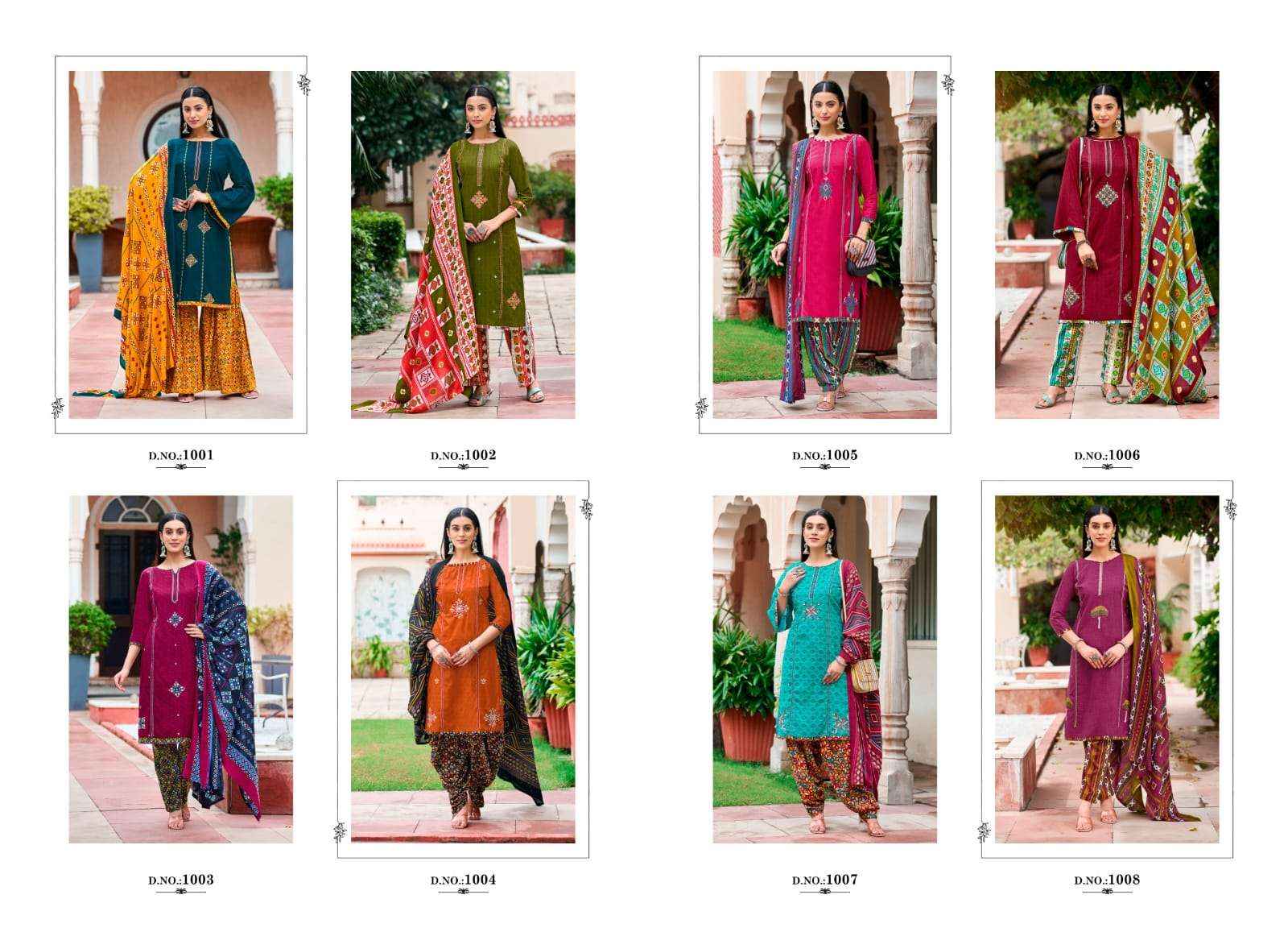 JT ZOYA RAYON FANCY PREMIUM WORK DRESS MATERIAL ( 8 PCS CATALOG )