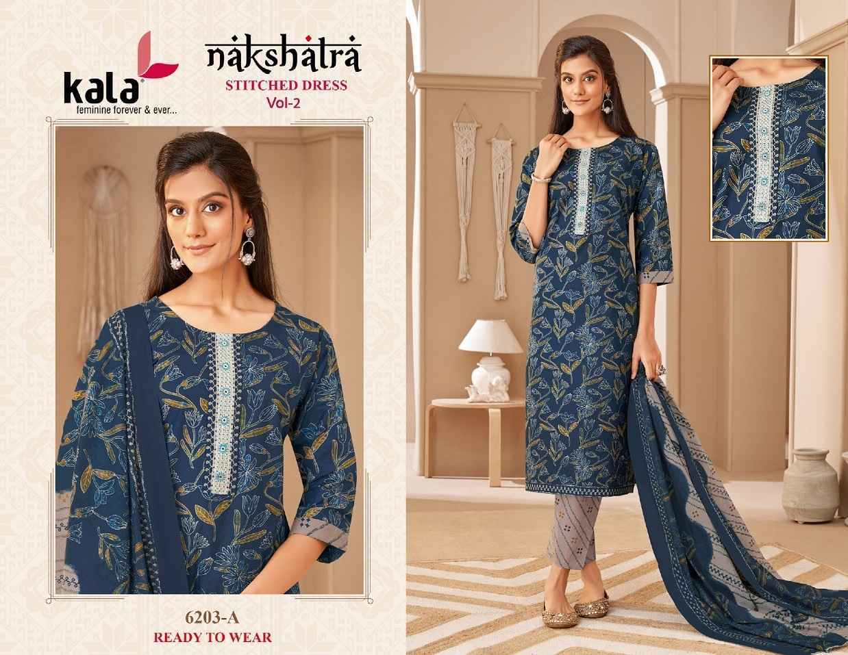 Kala Nakshatra Vol 2 Readymade Cotton salwar kameez ( 12 pcs Catalogue )
