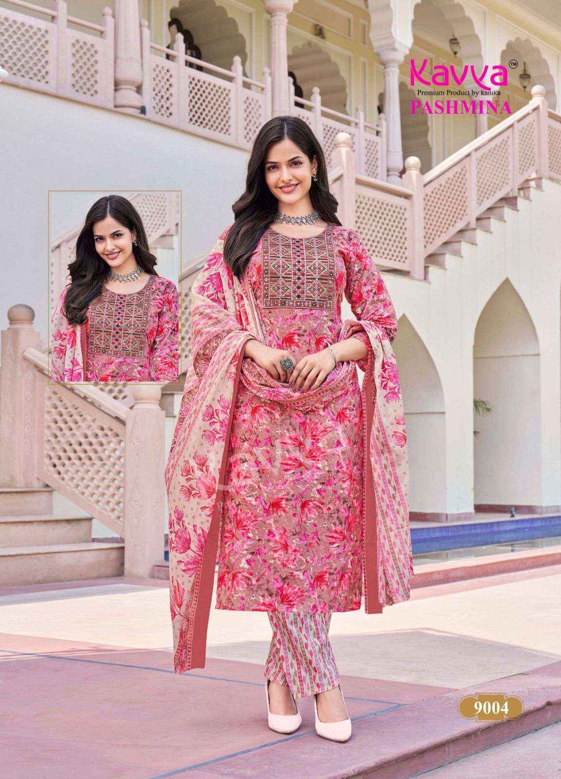 KAVYA PASHMINA VOL 9 COTTON DESIGNER READYMADE SUIT (10 PCS CATALOG )