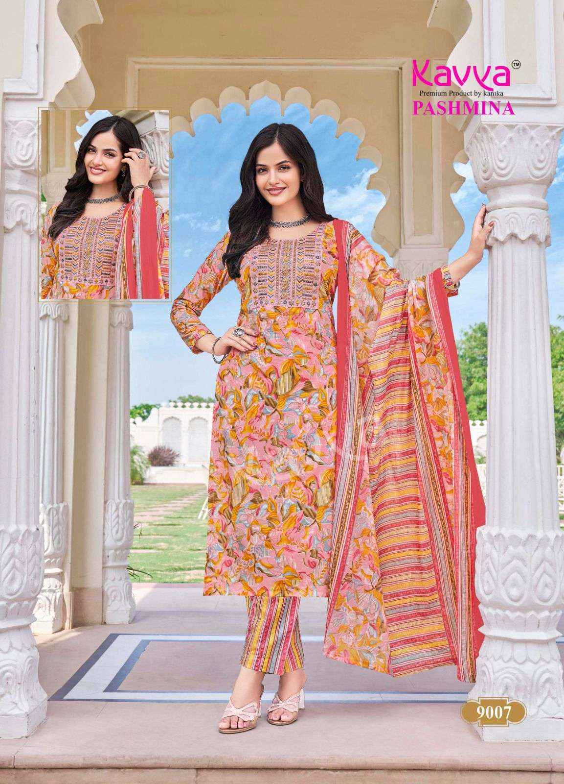 KAVYA PASHMINA VOL 9 COTTON DESIGNER READYMADE SUIT (10 PCS CATALOG )