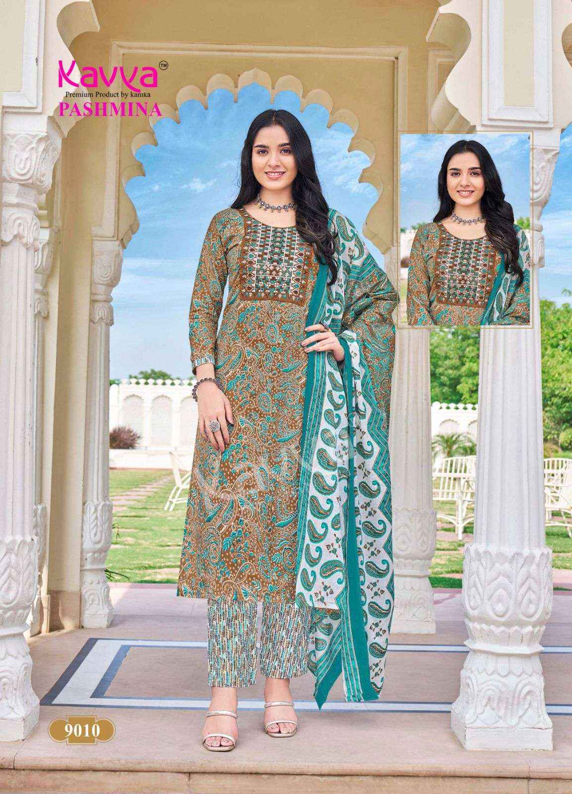 KAVYA PASHMINA VOL 9 COTTON DESIGNER READYMADE SUIT (10 PCS CATALOG )